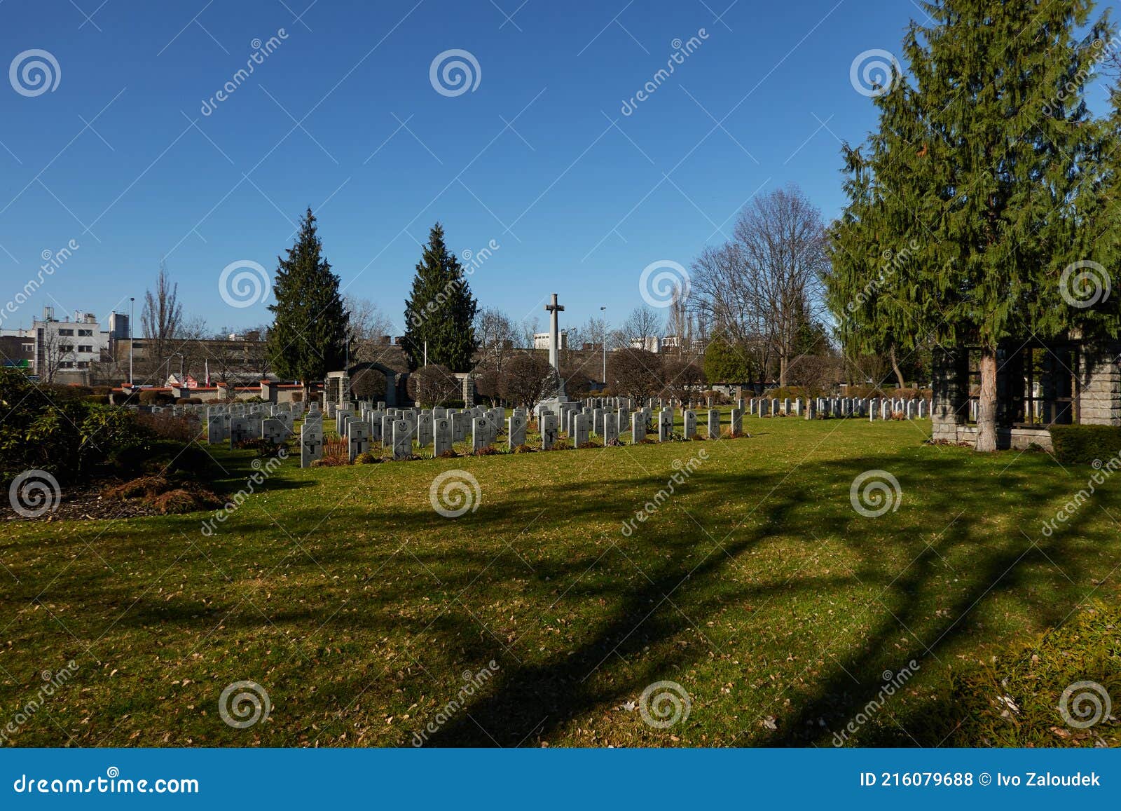 prague, czech republic - march 30, 2021 - prague war cemetery  1939 - 1945. there are even some commonwealth war graves here, most