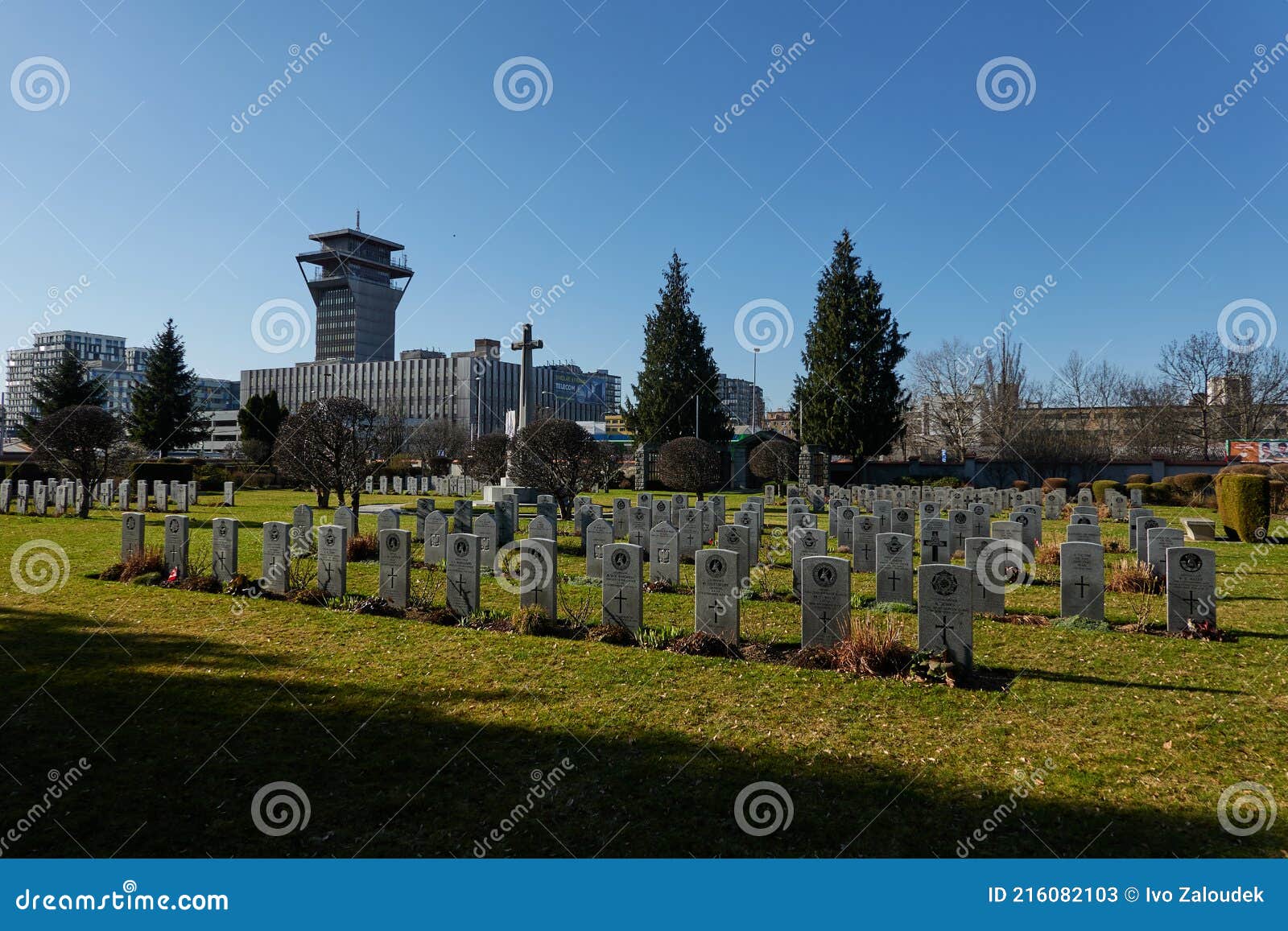 prague, czech republic - march 30, 2021 - prague war cemetery  1939 - 1945. there are even some commonwealth war graves here