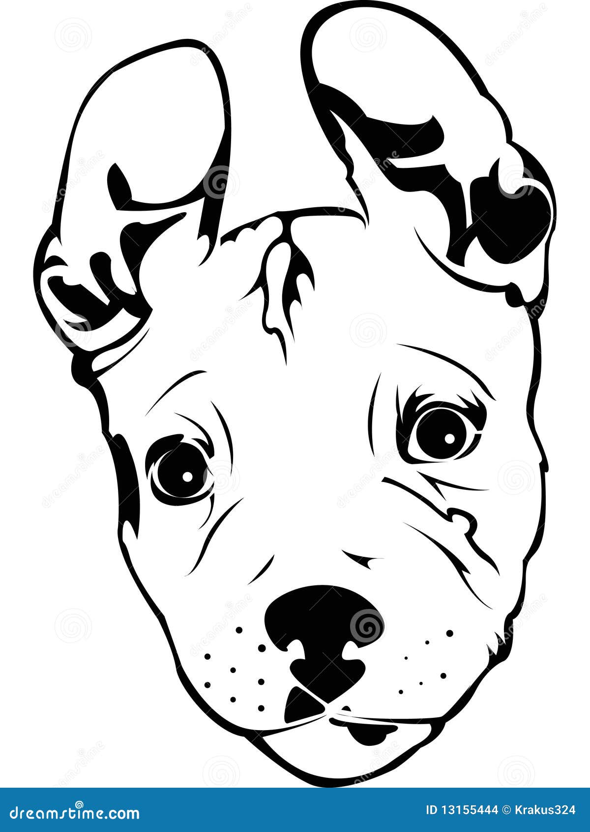 Cachorro Pit-Bull ilustración del vector. Ilustración de arte - 13155444, image size:1200x1690