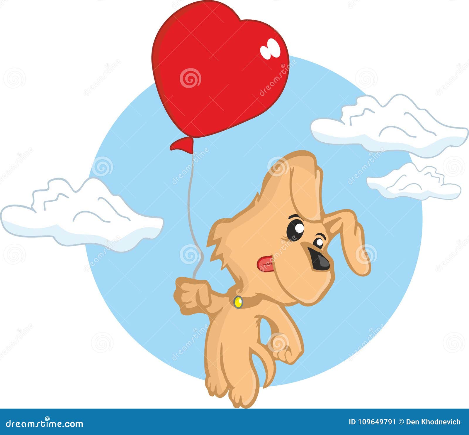 Perrito Del Día De Tarjetas Del Día De San Valentín Del Perro Del Amor  Ilustración del Vector - Ilustración de nubes, perro: 109649791
