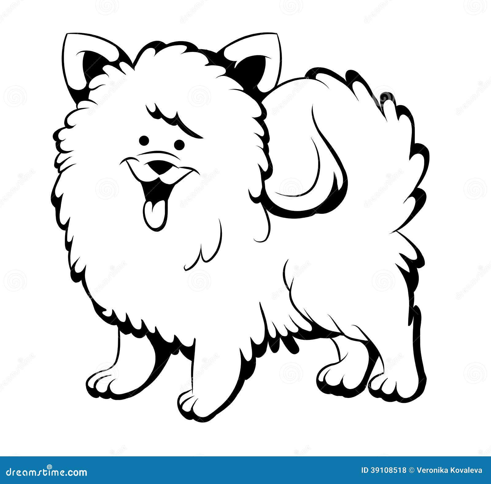 Perro Blanco Y Negro De La Diversión Ilustración del Vector