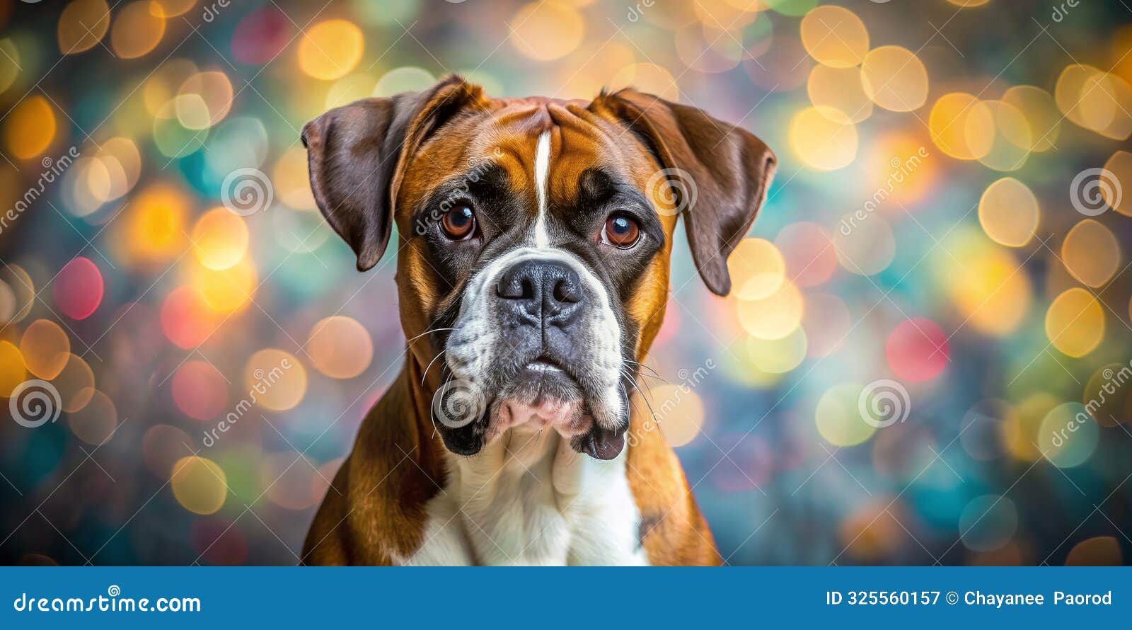 perro boxer con fondo divertido ai-created content