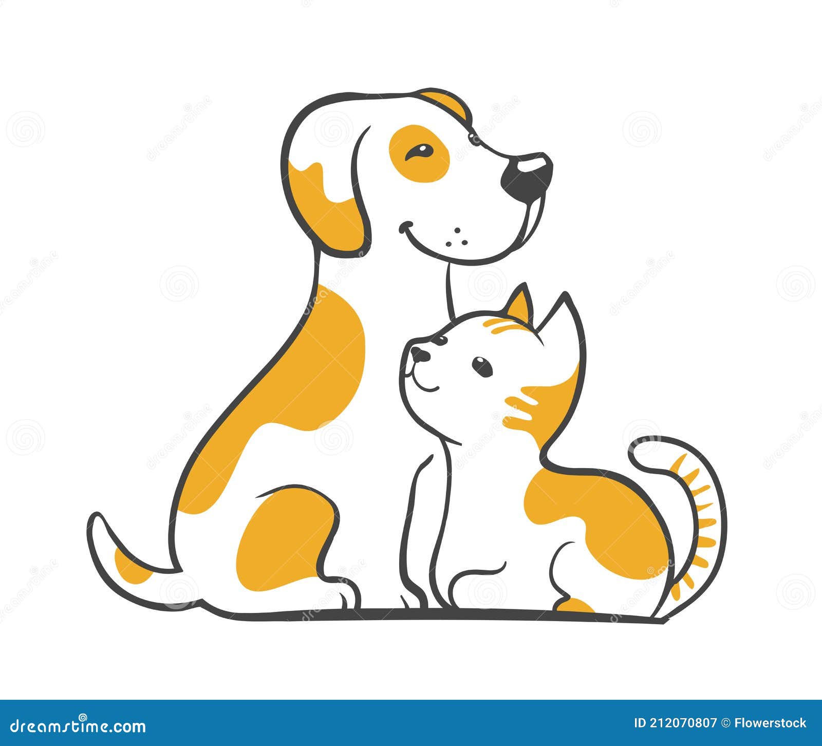 Perro De Dibujos Animados Logotipo Del Cuidado De Mascotas. Vectorial Ilustración del Vector - de insignia, divertido: