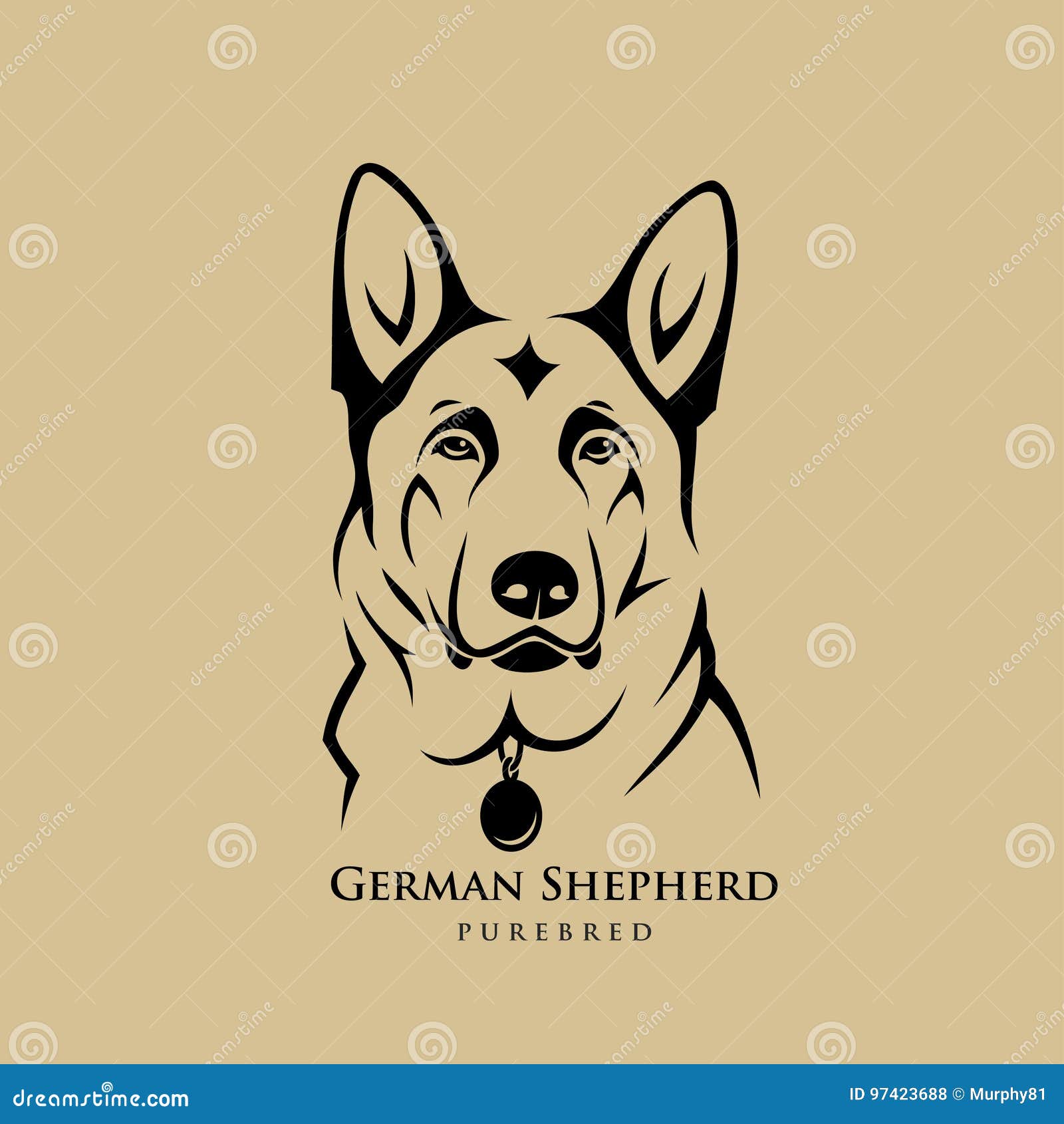 Pastor Alemán - Ilustración Vectorial Ilustración del Vector - Ilustración  de cartel, mirando: 97423688, image size:1600x1690