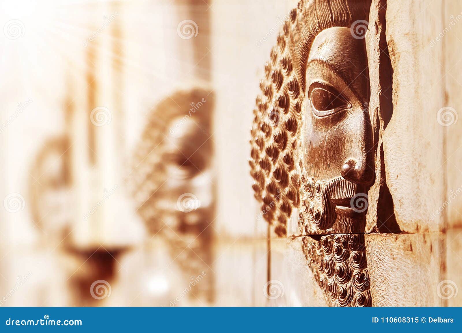 persepolis is the ancient city of persia. iran. stone bas-reliefs on the walls