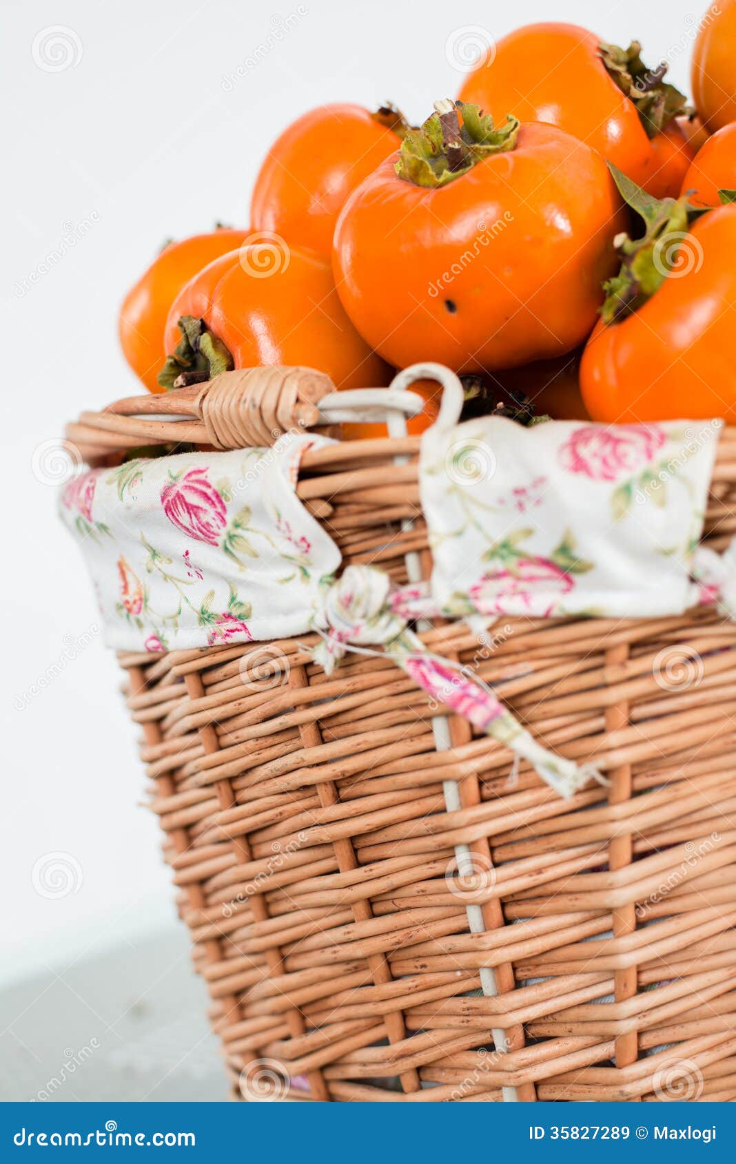 Persimmon Fruit in the Basket Stock Image Image of freshness