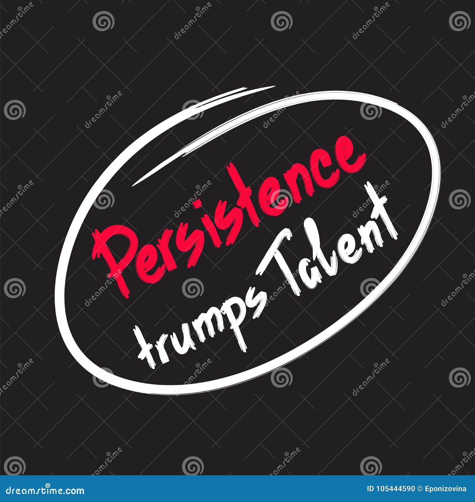 persistence trumps talent quote lettering.