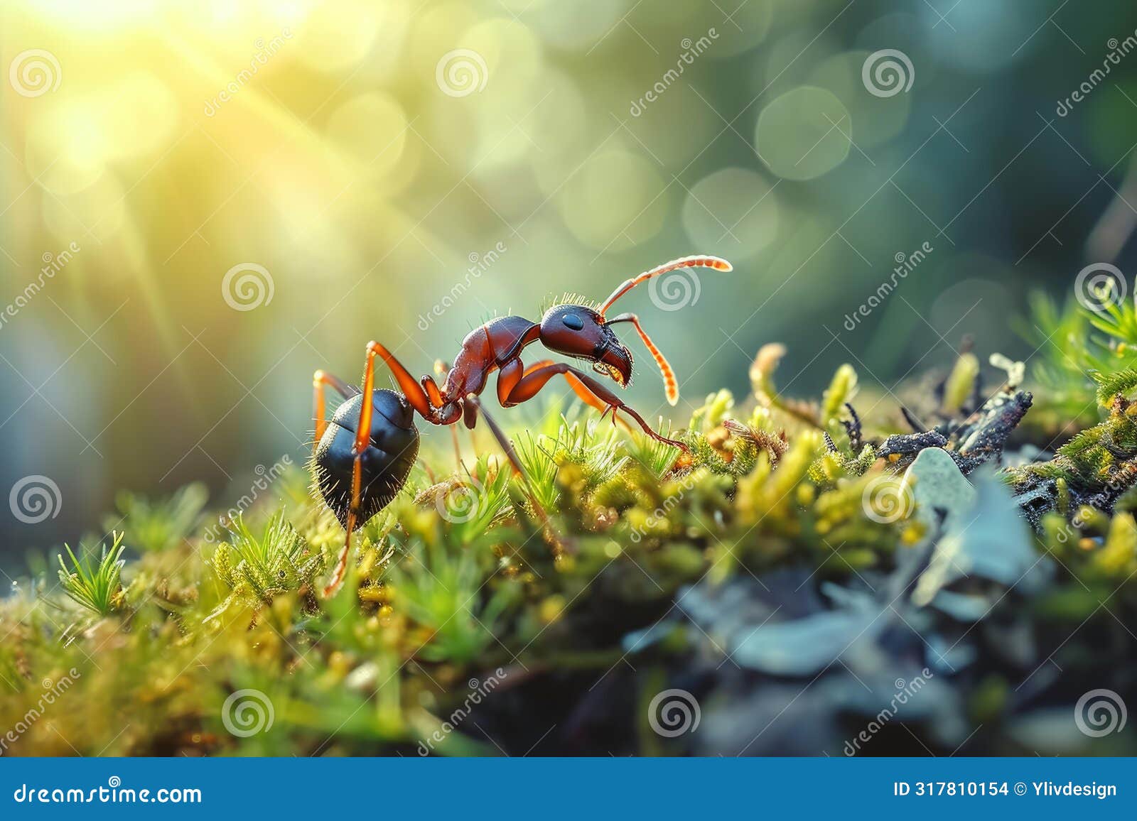 persistent strong ant on tree. generate ai