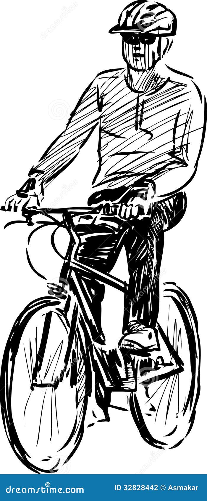 Person on a bike stock vector. Illustration of summer 32828442