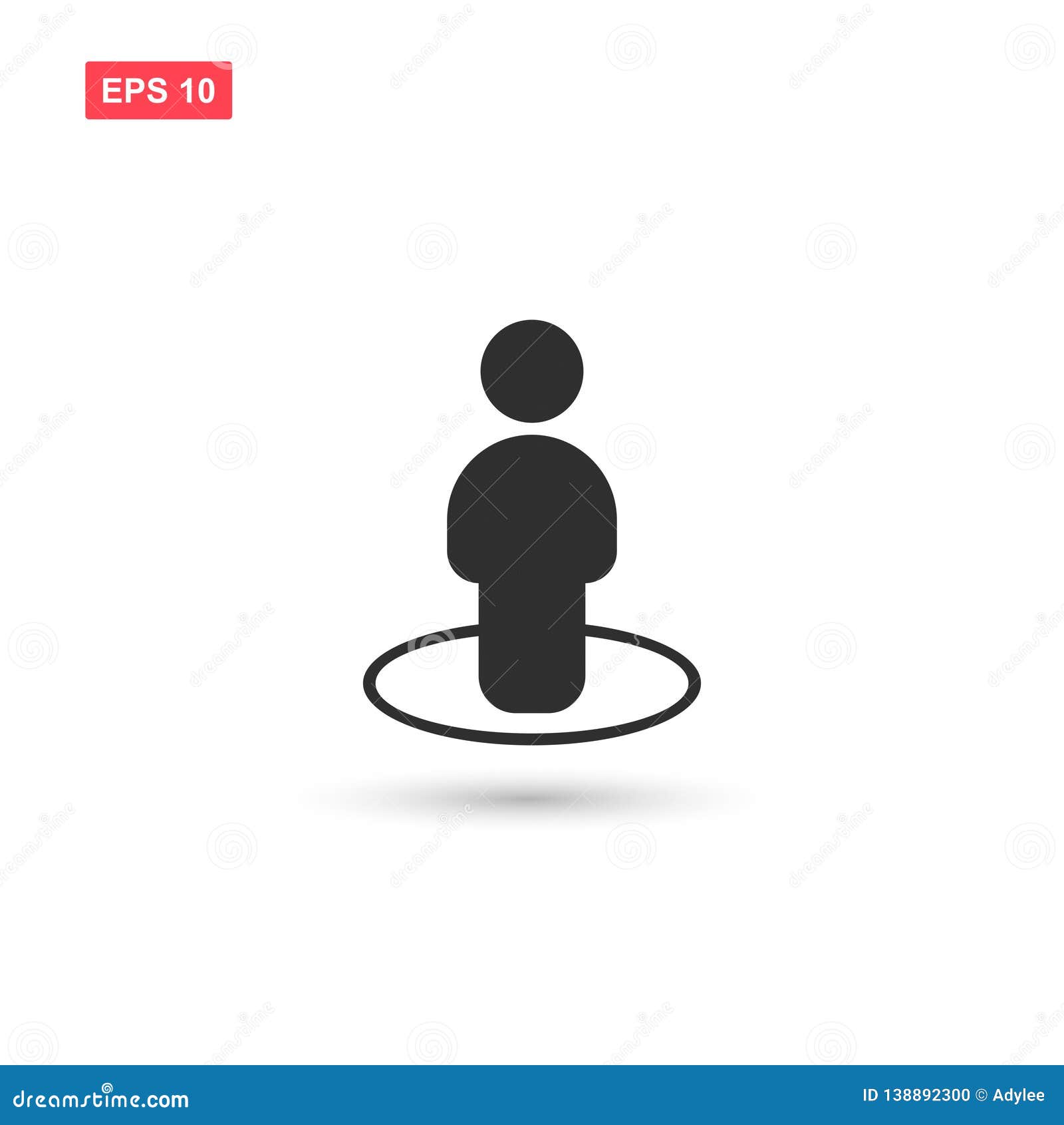 Person with Circle Icon Vector Isolated 4 Stock Vector Illustration