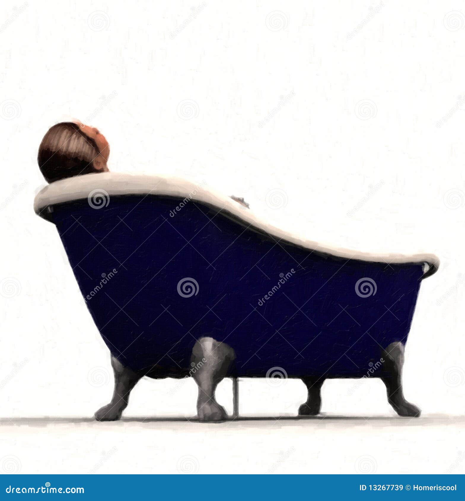 Person in Claw Foot Bathtub Stock Illustration Illustration of