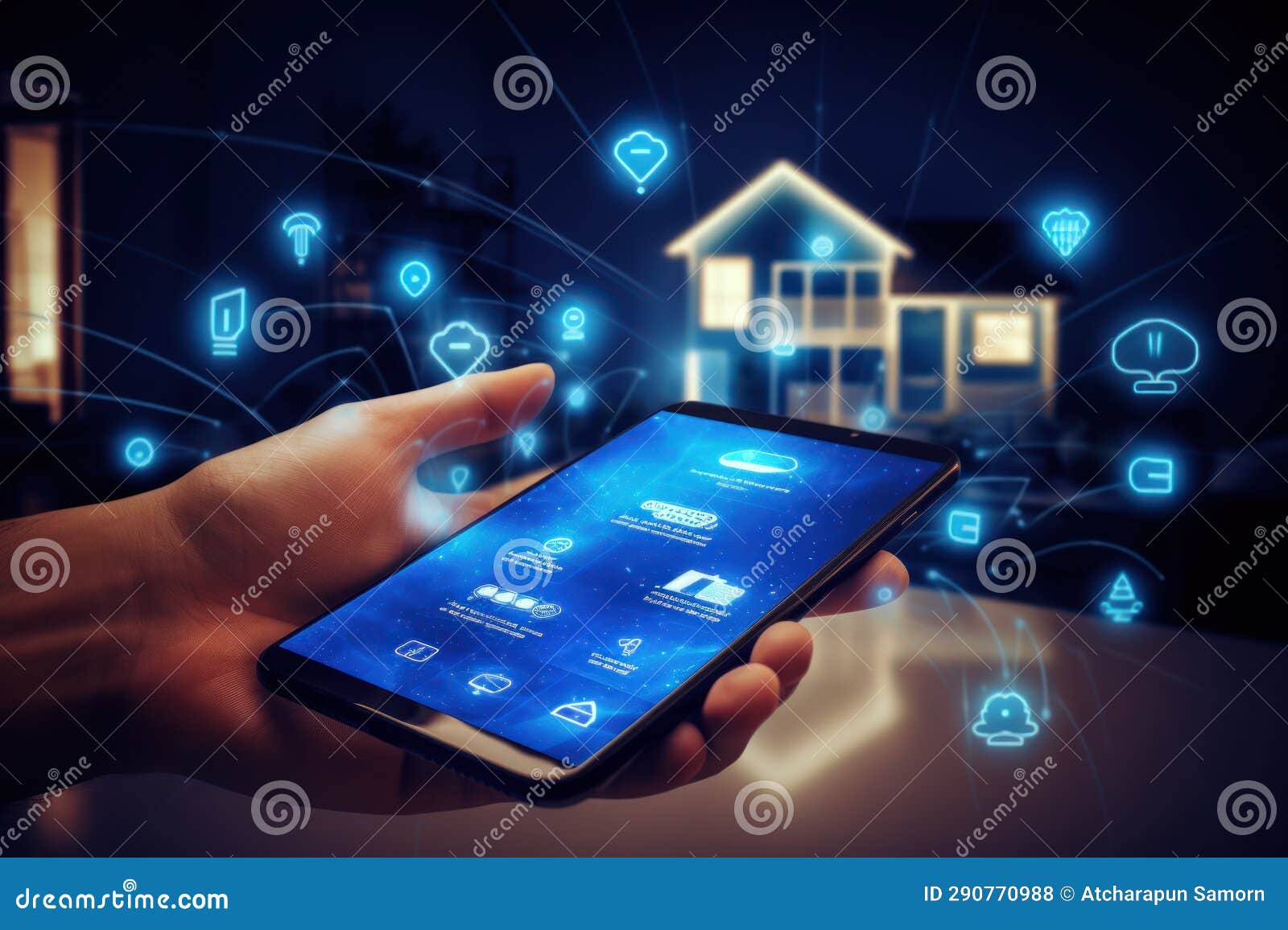 A Person Controlling Smart Home Devices, Smart Home Management System