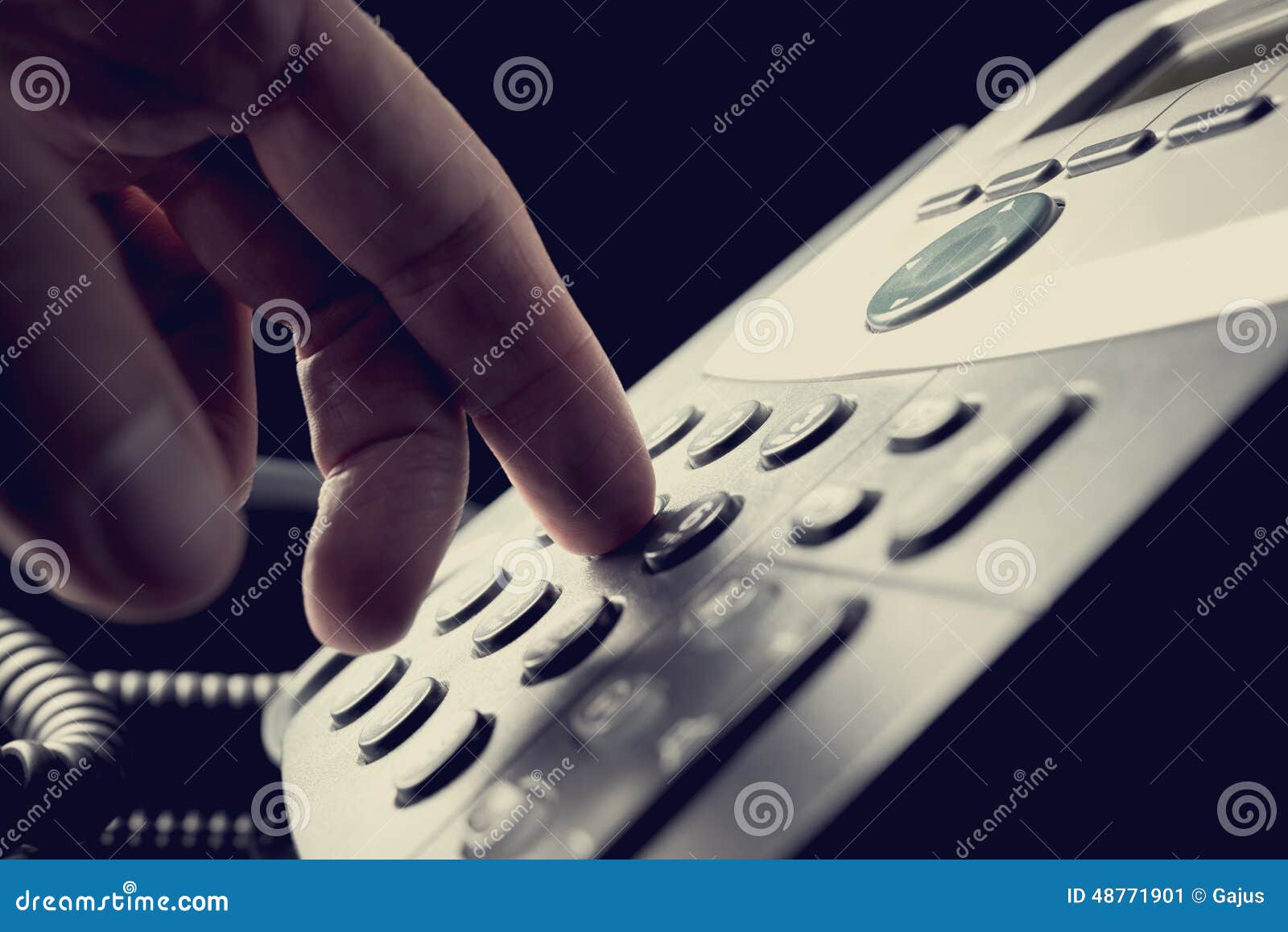 Person Dialing Out on a Telephone Stock Image - Image of keyboard