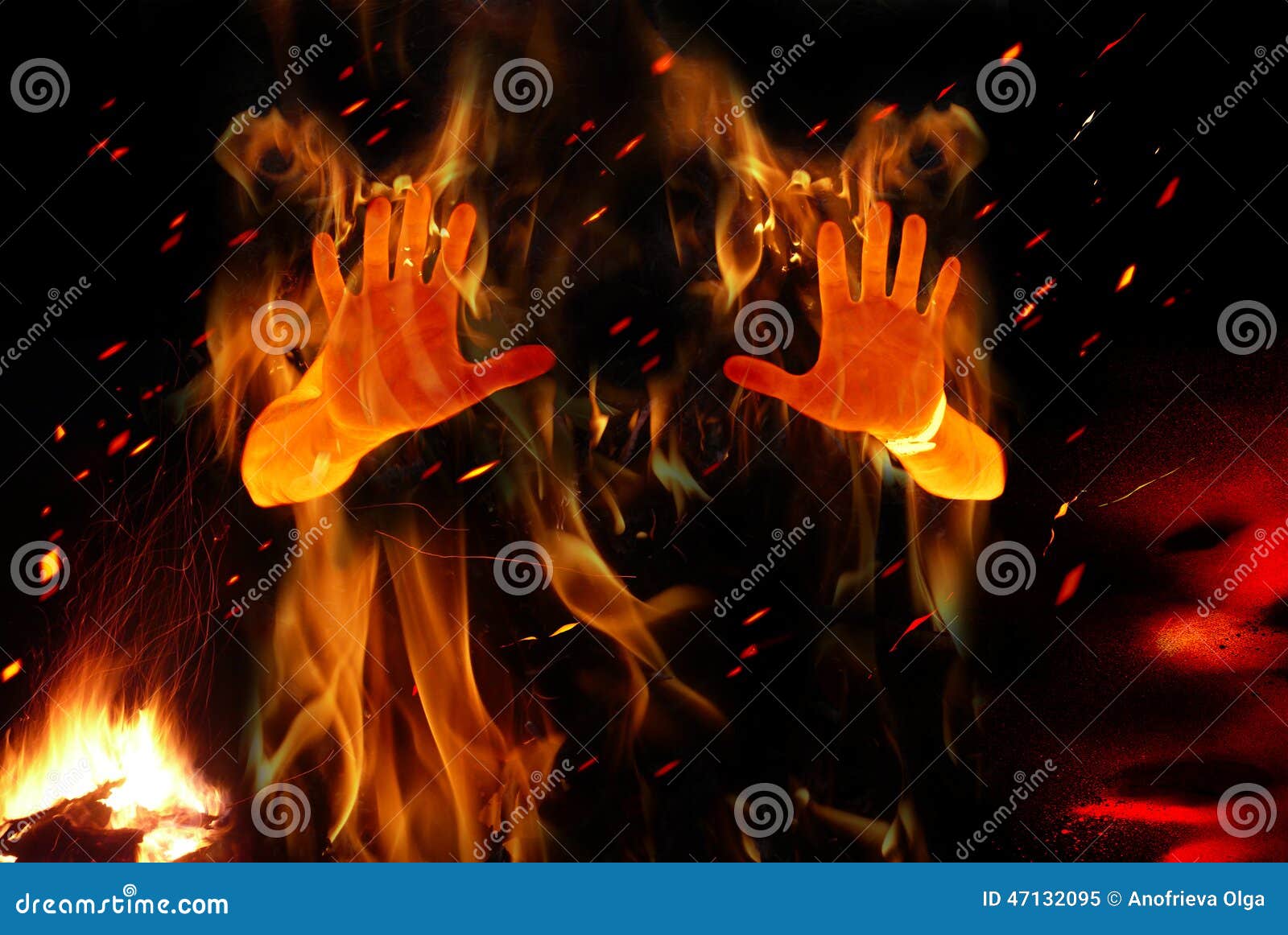Person on fire stock image. Image of despair, gloom, fear - 47132095