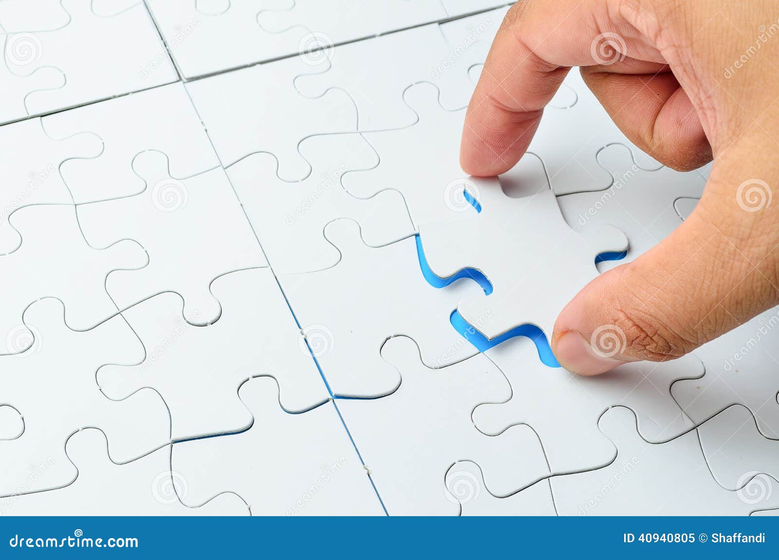 Person Fitting the Last Puzzle Piece Stock Image Image of assemble
