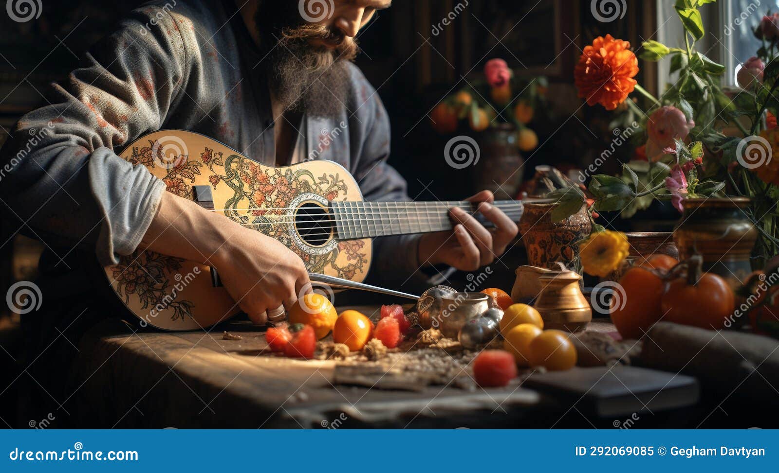 person with guitar, person playing guitar, guitar background, guitar playing scene