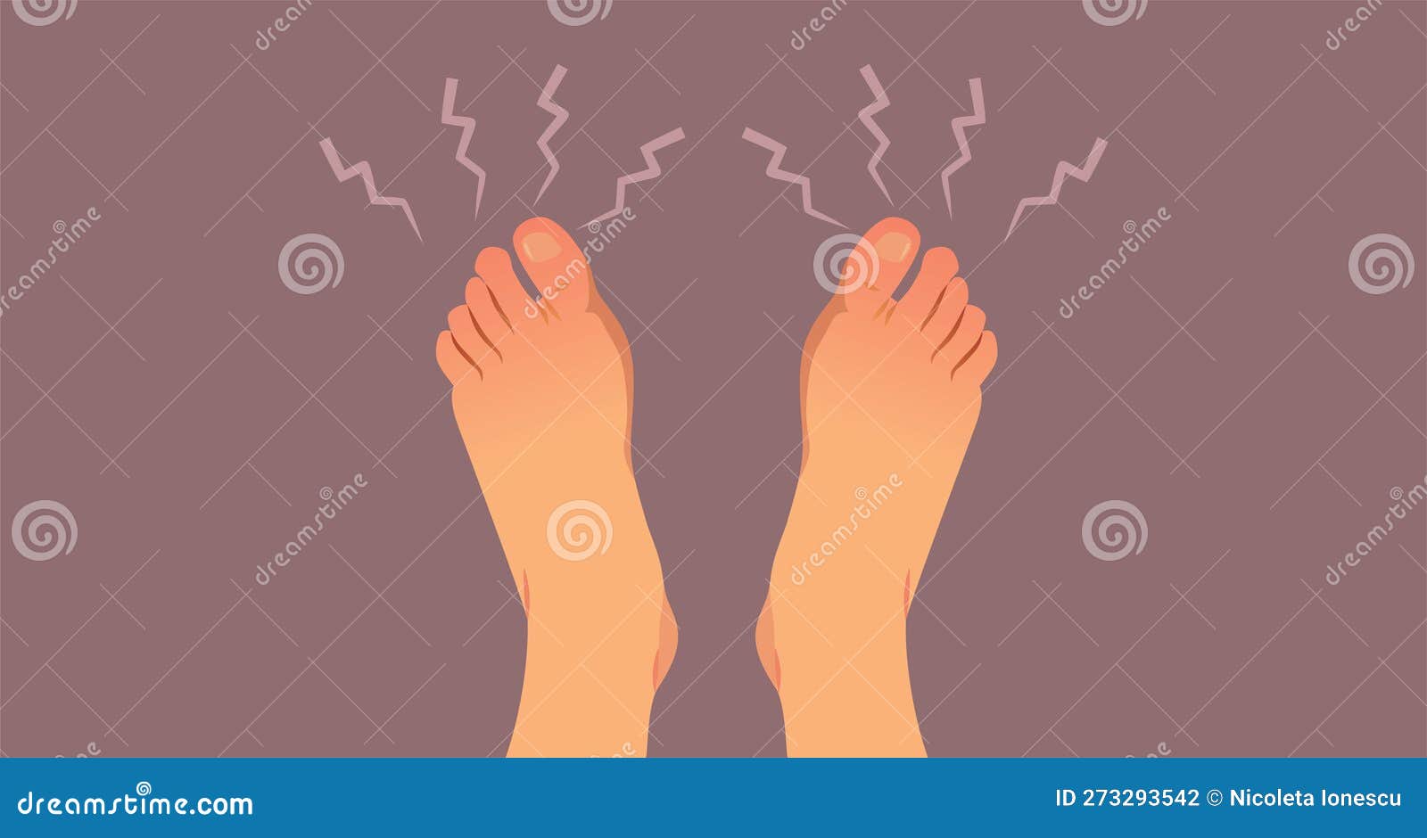 Numb Feet Feeling Tingly Vector Concept Illustration Stock Vector