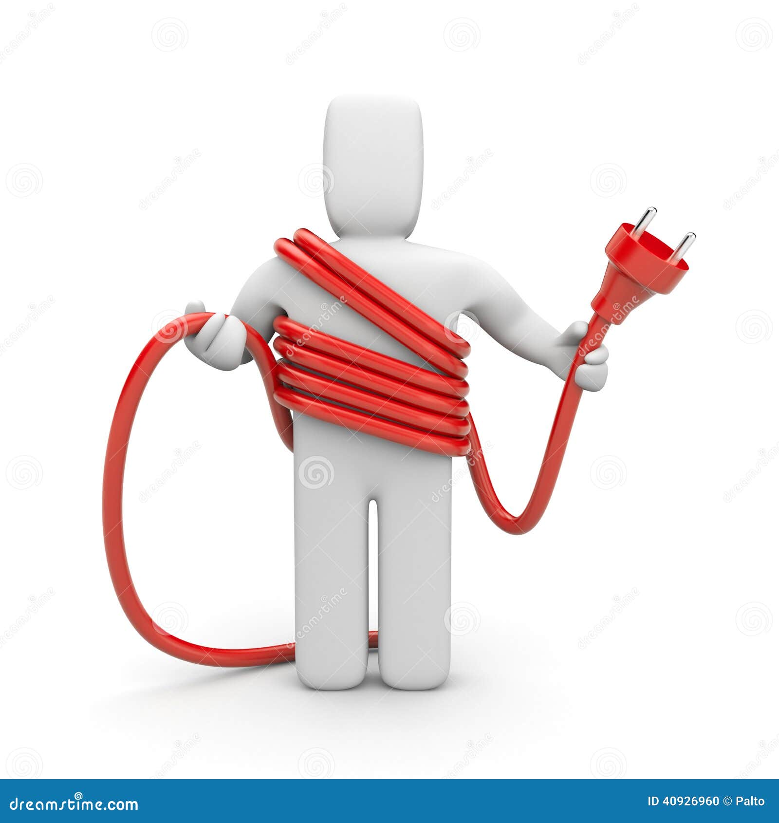 Person Hold Cable. Cableman Stock Illustration Image 40926960