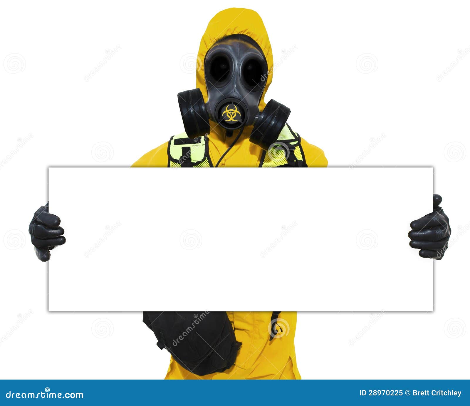 person holding bio hazard sign