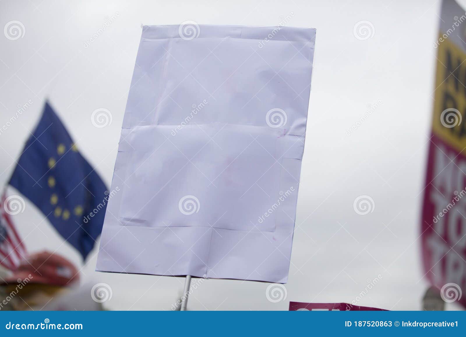 A Person Holding A Blank Protest Banner At A Political Rally Stock Image Image Of Message Aggression 187520863 - protest sign roblox