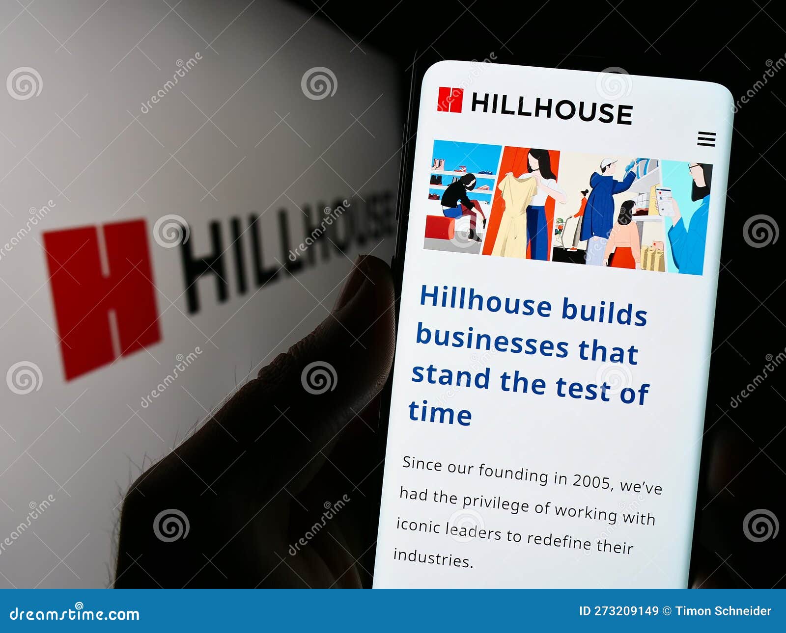 Person Holding Cellphone with Website of Investment Company Hillhouse ...