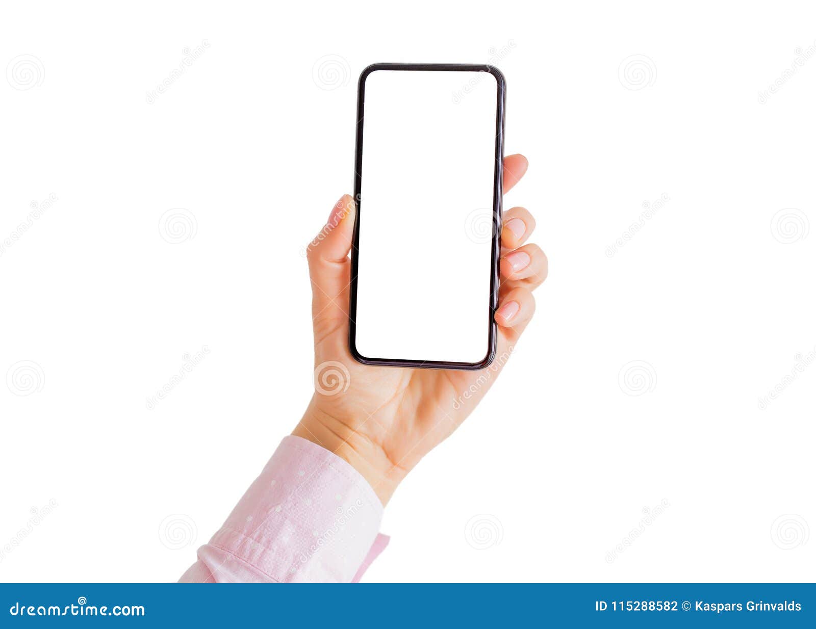 Download Person Holding Phone In Hand With Empty White Screen ...