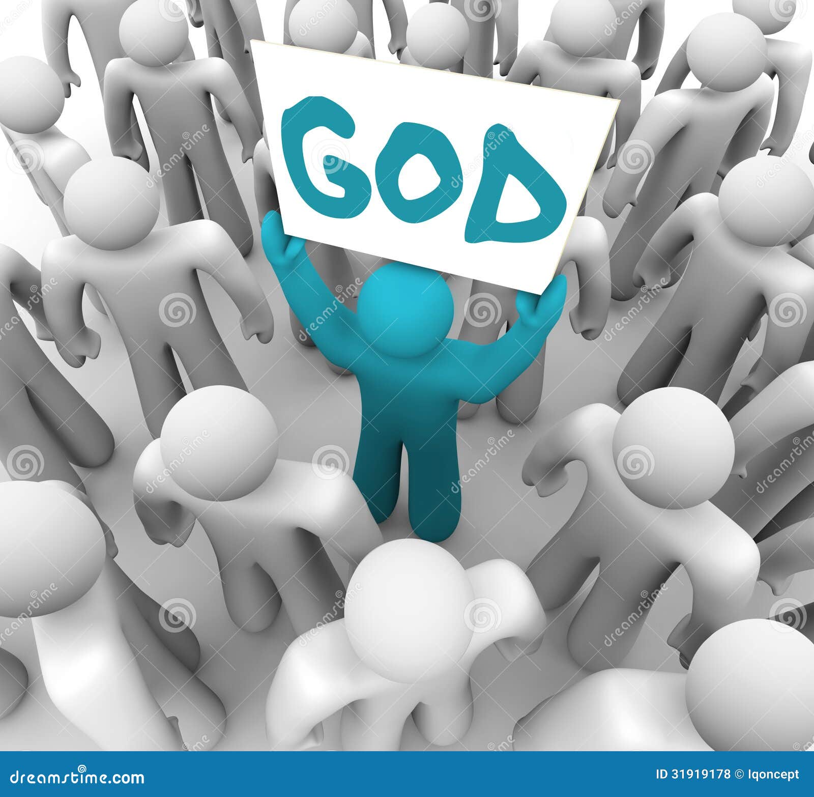 Person Holding Sign Spreading Word of God Stock Illustration ...
