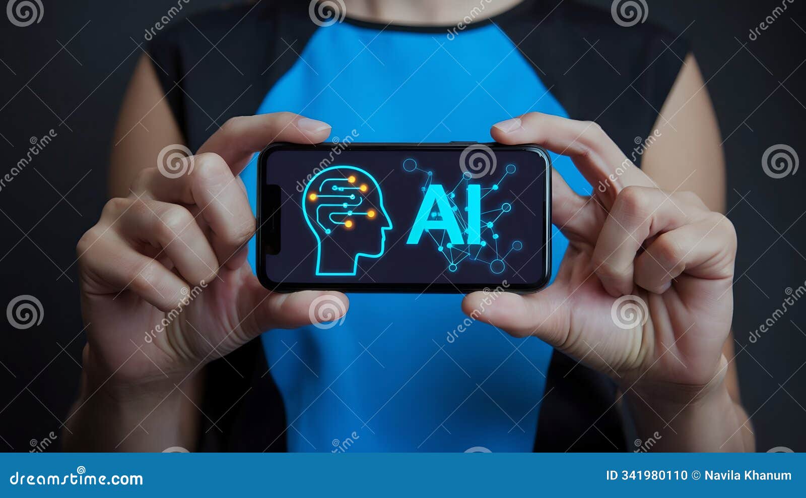a person holding a smartphone with both hands, displaying an 