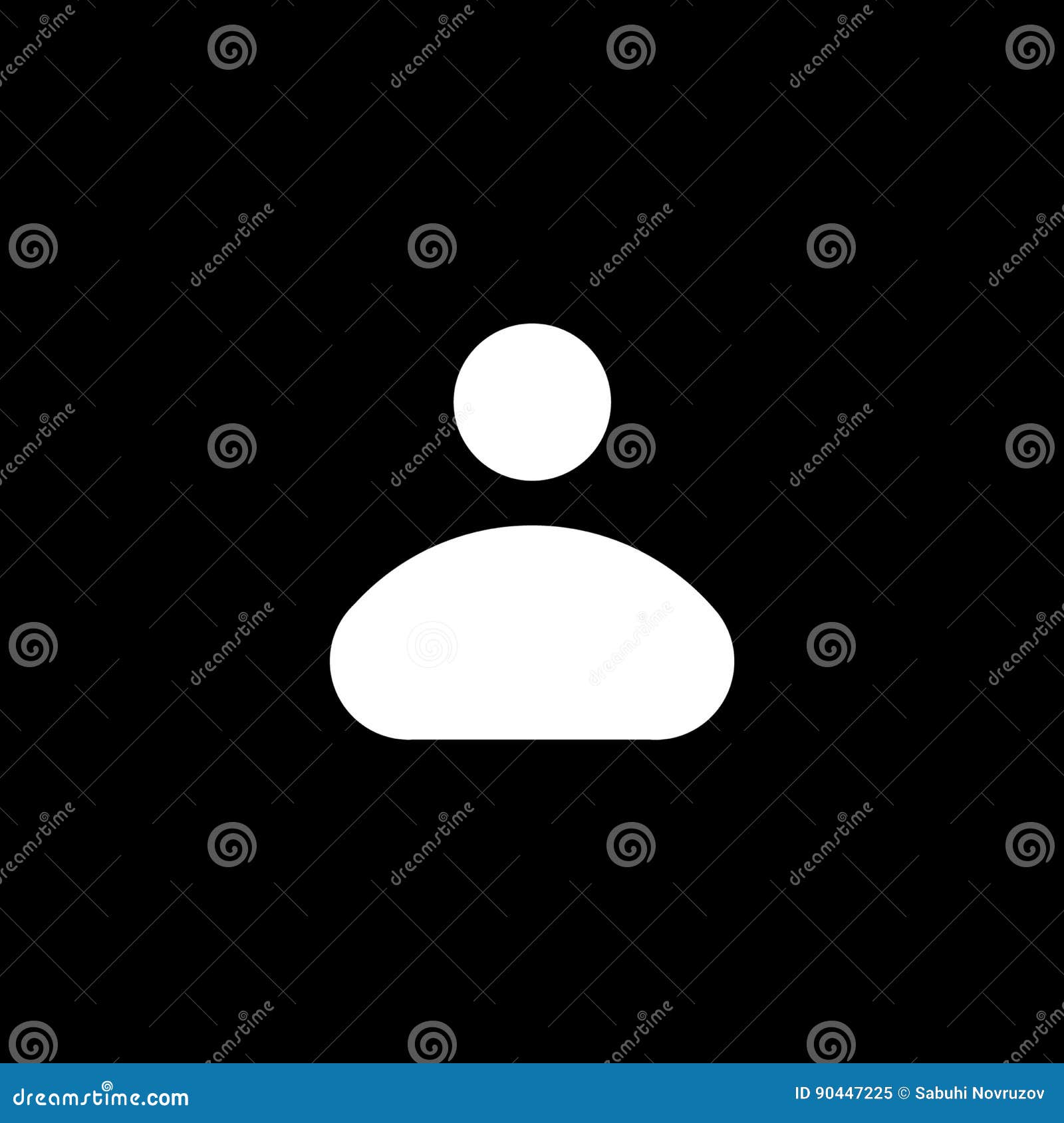 Person Icon on Black Background. Person Solid Vector, Stock Vector