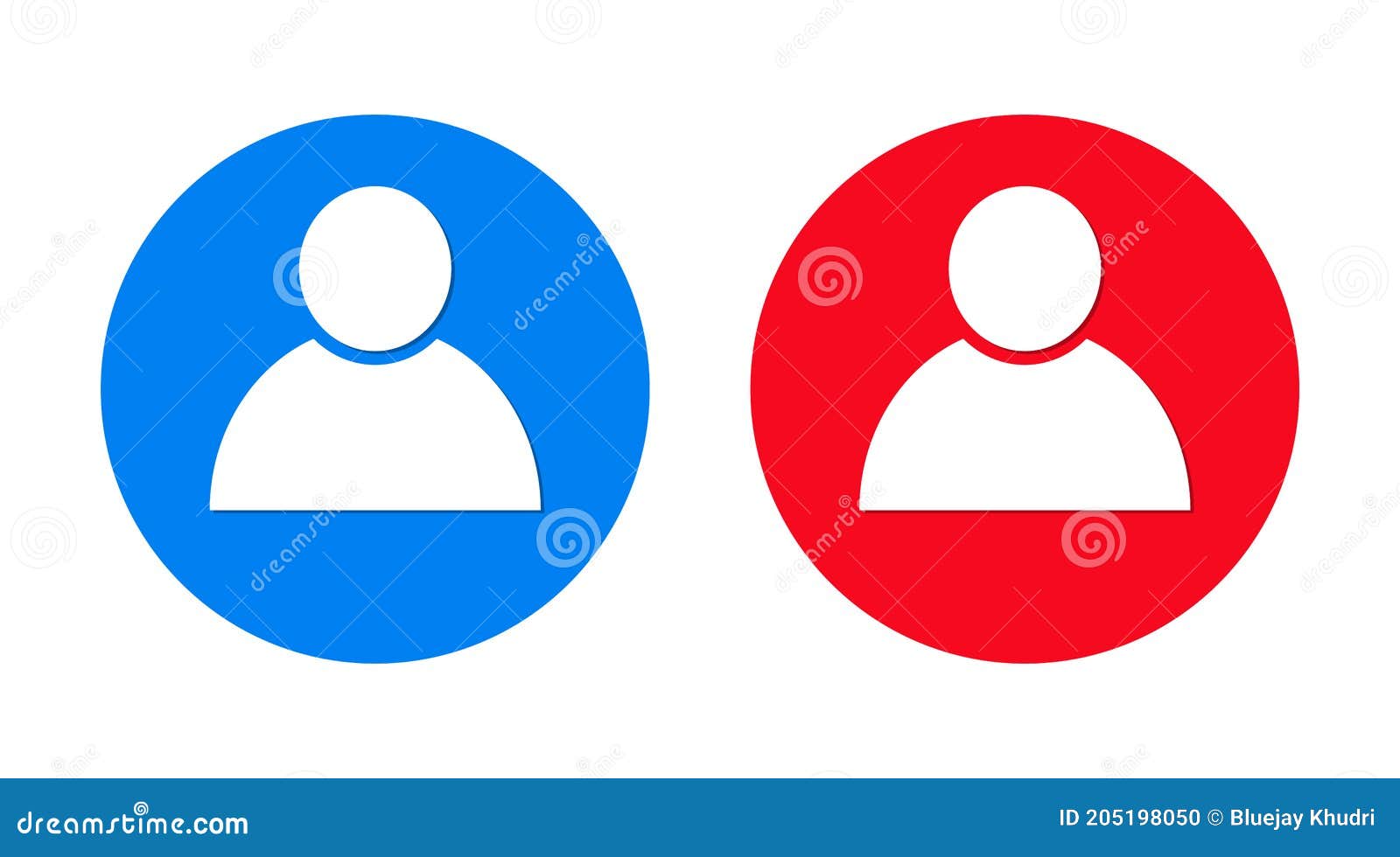 Person Icon Flat Trendy Round Button Set Stock Illustration