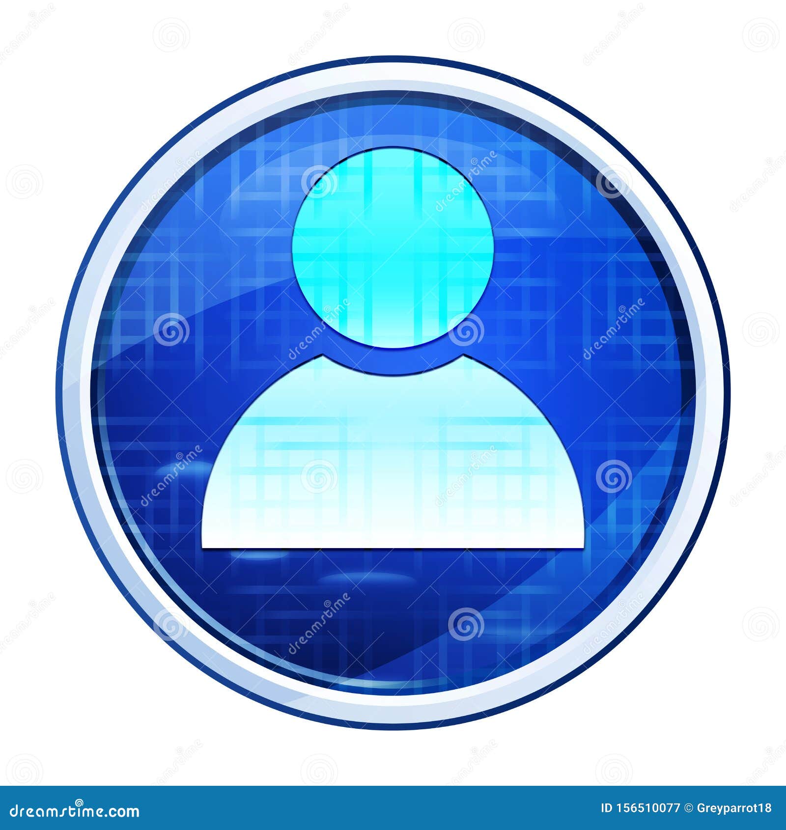 Person Icon Futuristic Blue Round Button Vector Illustration Stock