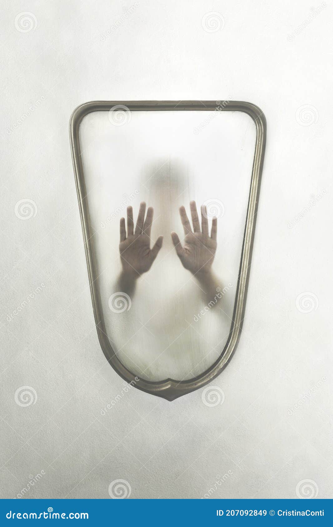 person imprisoned in a mirror, concept of identity crisis