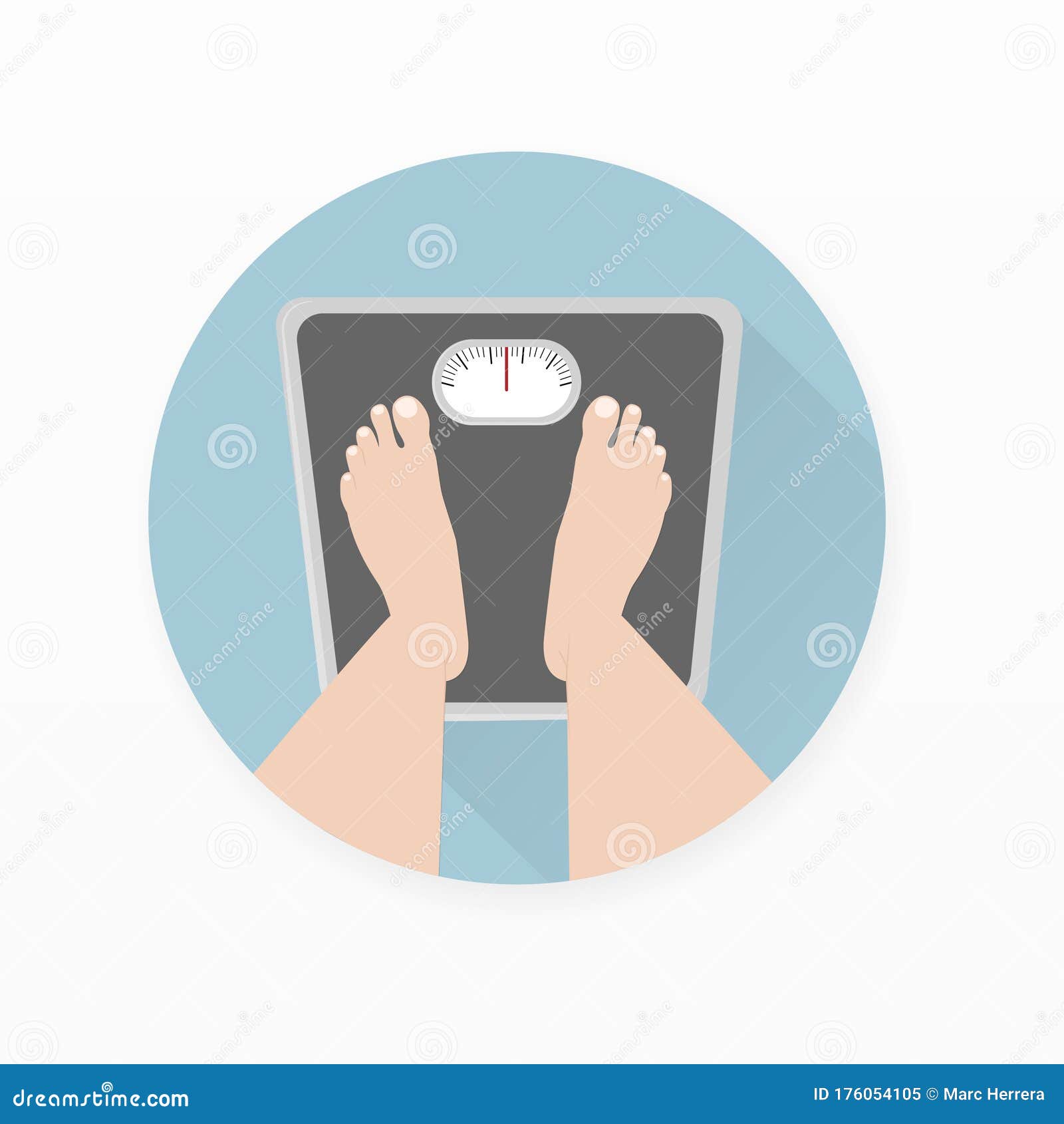Person Measuring Weight on Scale Stock Illustration Illustration of