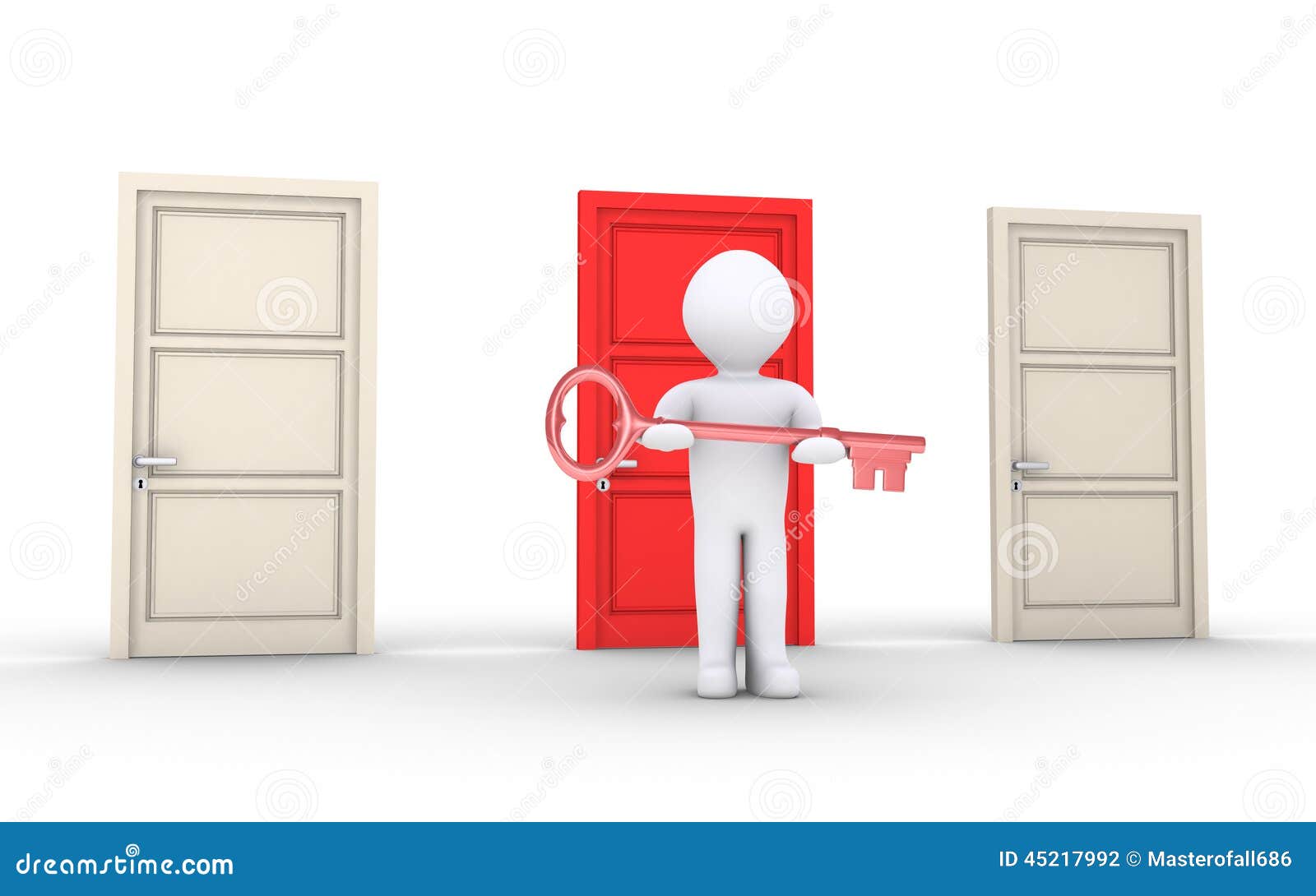 Person is Offering a Key To Unlock Special Door Stock Illustration