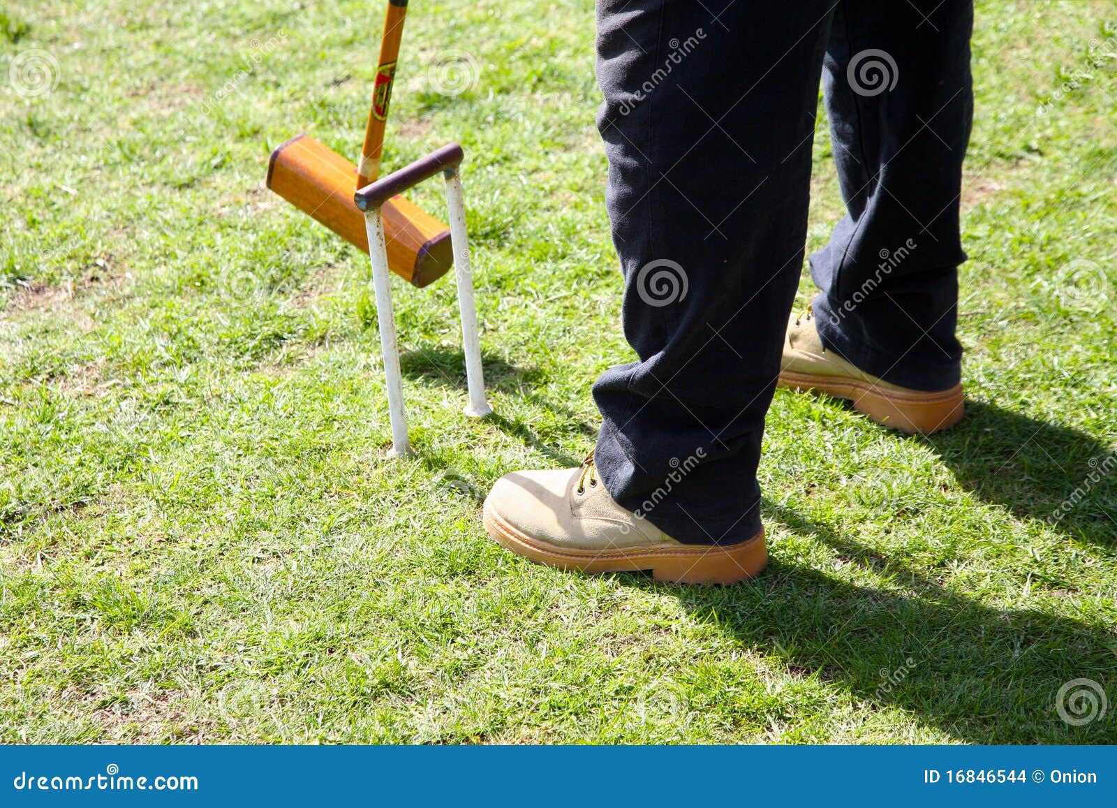 Person playing croquet stock photo. Image of people, field 16846544