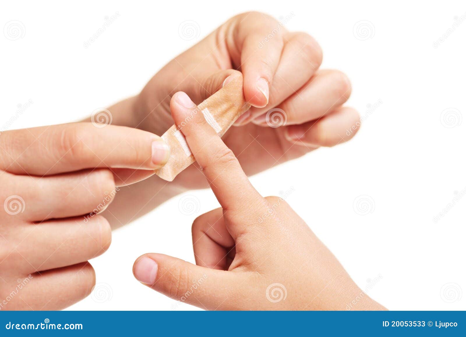 Person Putting A Plaster On Finger Stock Image - Image of 