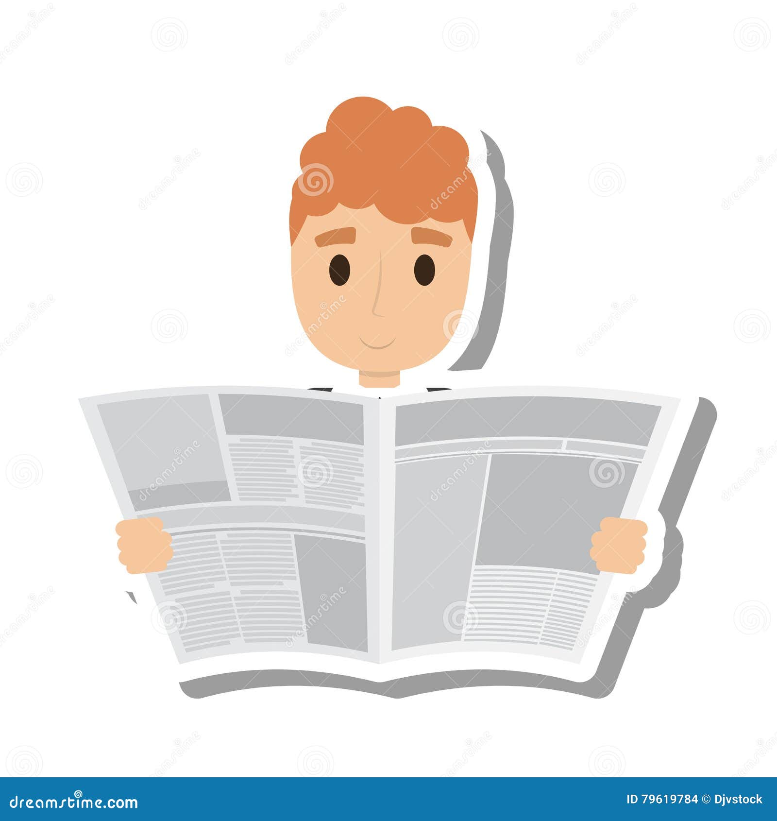Person Reading the Newspaper Stock Vector - Illustration of ...