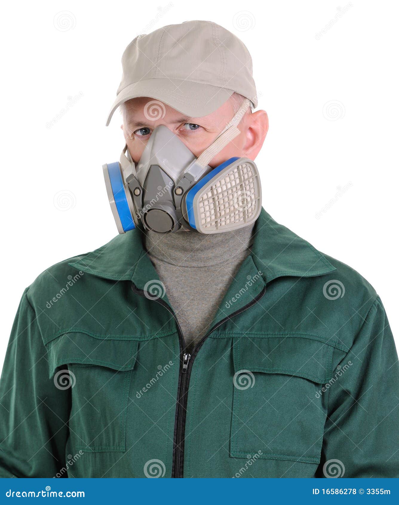 The person with respirator stock photo. Image of isolated 16586278