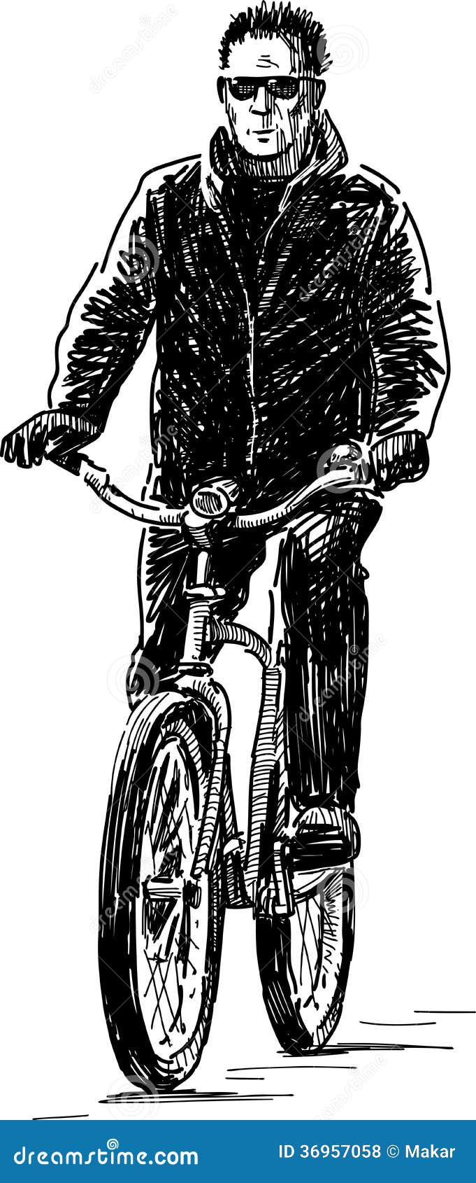 Person riding a bike stock vector. Illustration of outdoor 36957058