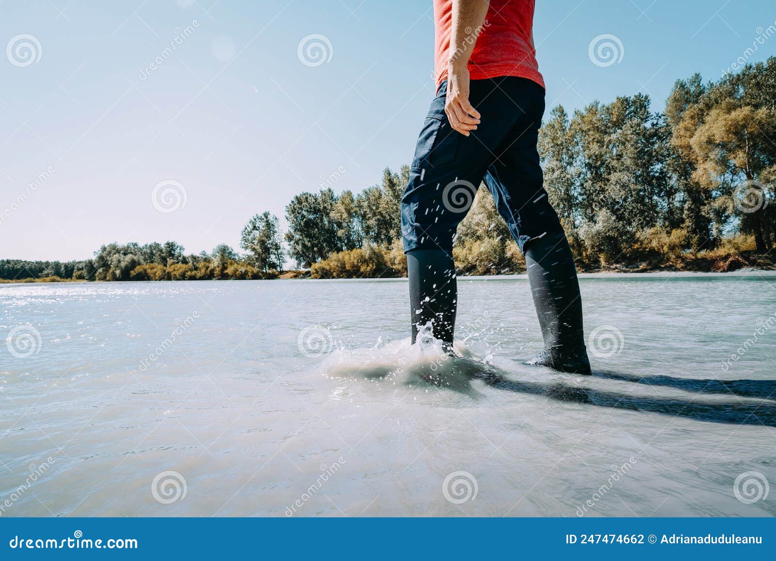 Person in Rubber Boots in the River Stock Photo Image of travel