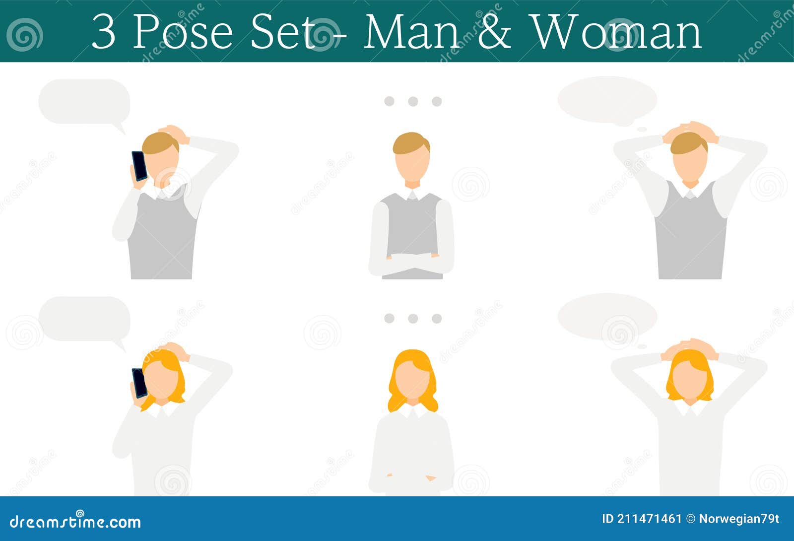 人物のポーズセット 電話する 黙る 悩む Stock Illustration Illustration Of Employee 人物のポーズセット 電話する 黙る 悩む Stock Illustration Illustration Of Employee