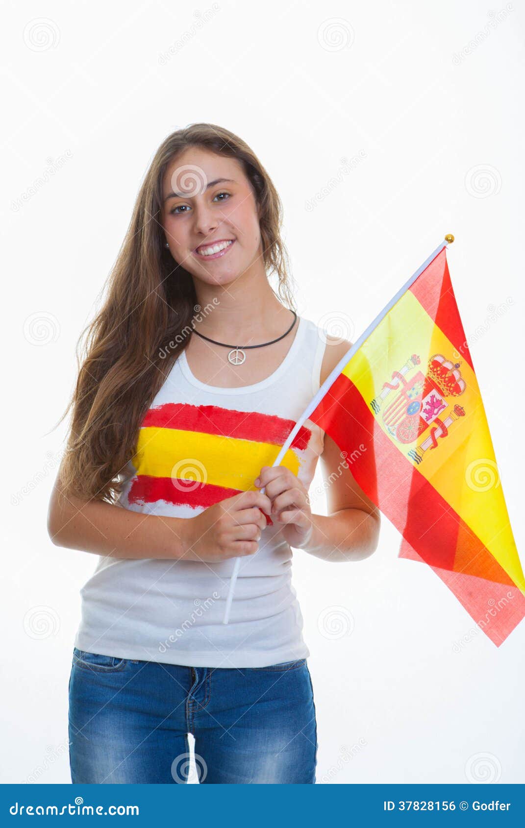 Person with Spanish flag stock photo. Image of celebrating - 37828156