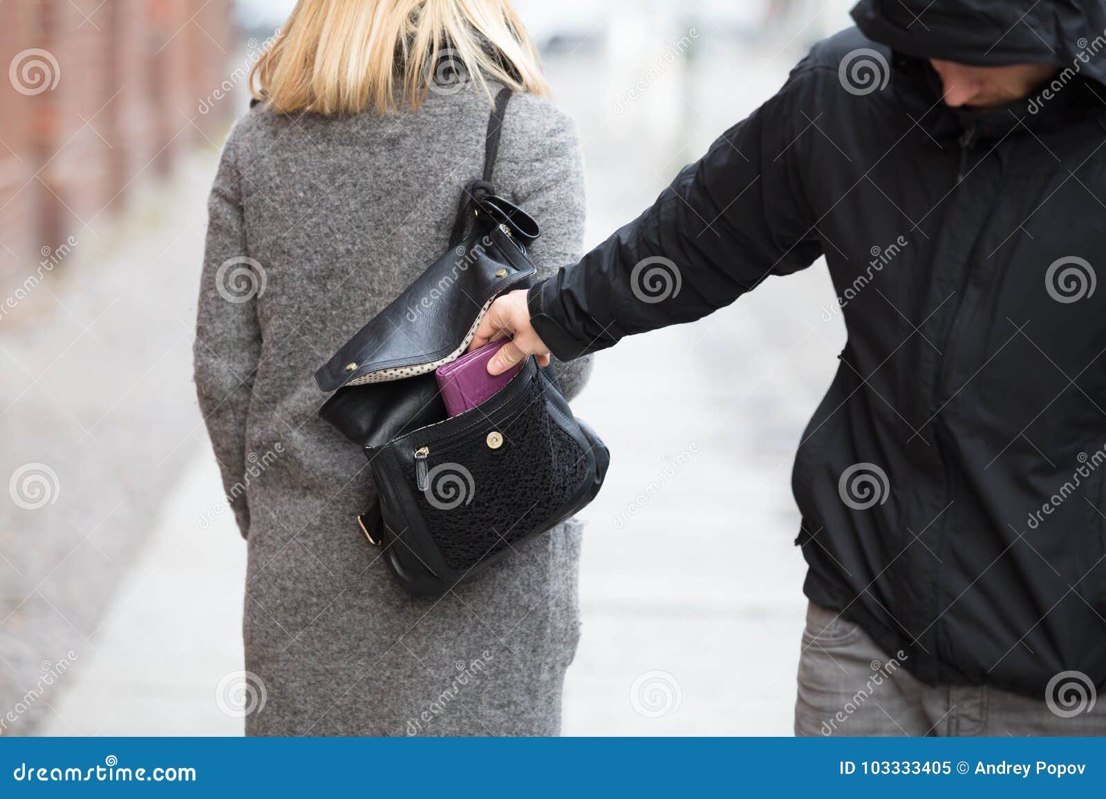 Person Stealing Purse from Handbag Stock Image - Image of black, girl ...