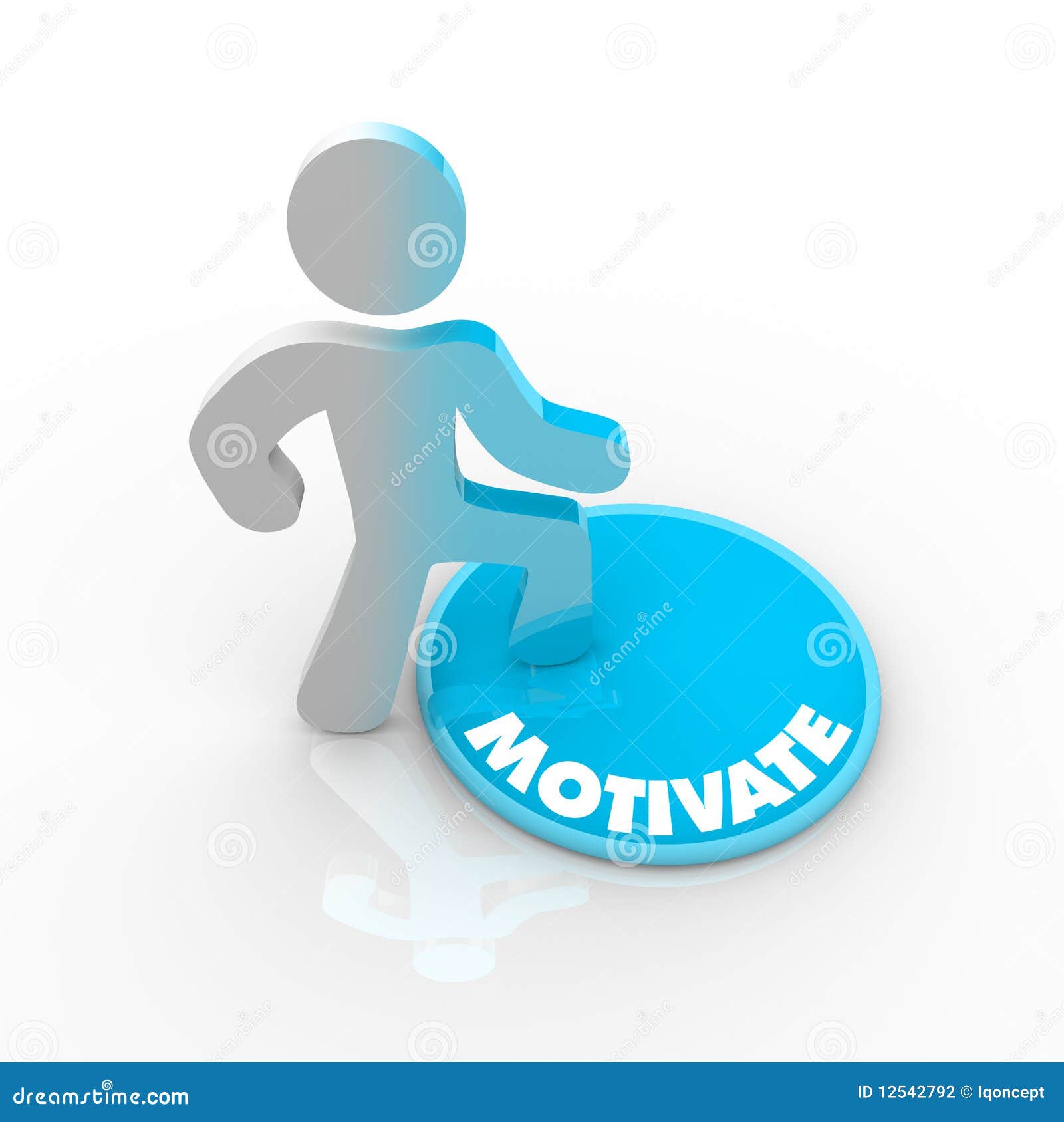 person stepping onto motivate button