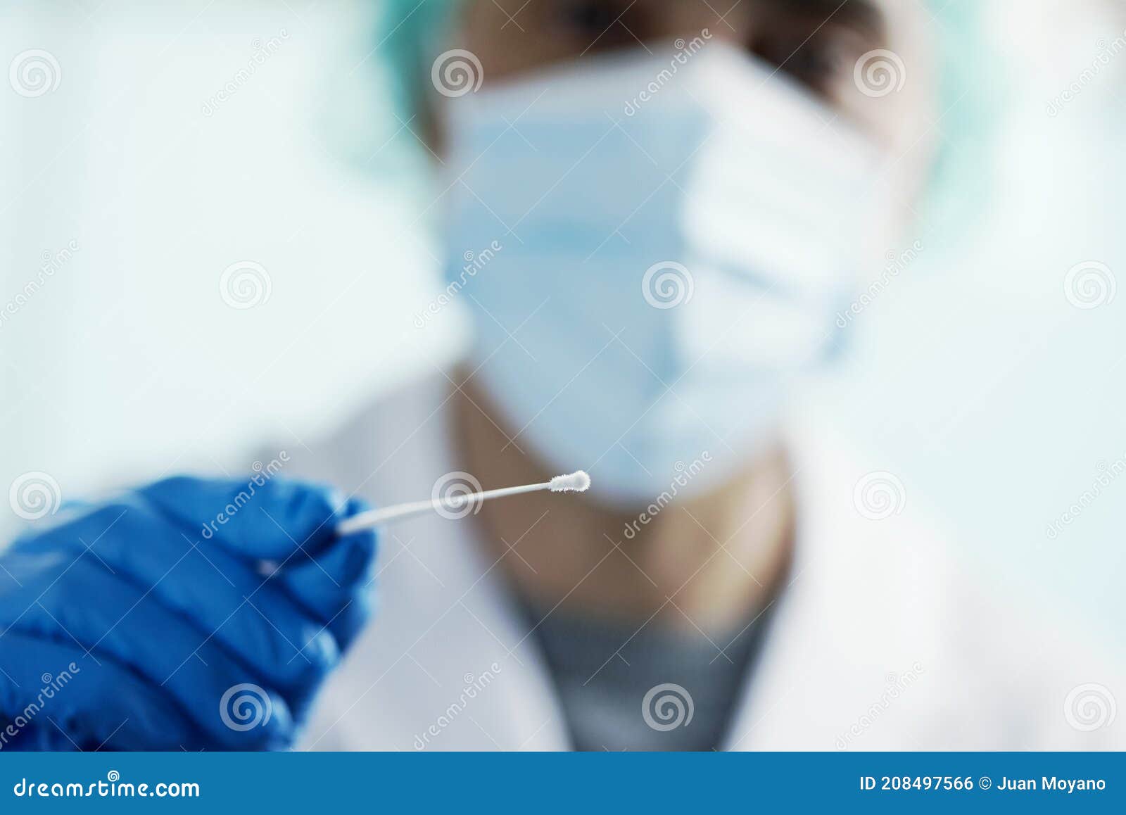 person about to take a nasopharyngeal culture