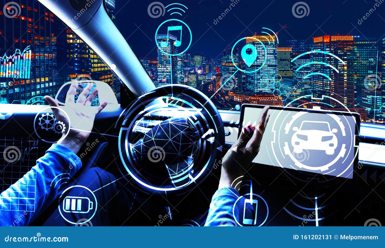Person Using a Car in Autopilot Mode Stock Image Image of artificial