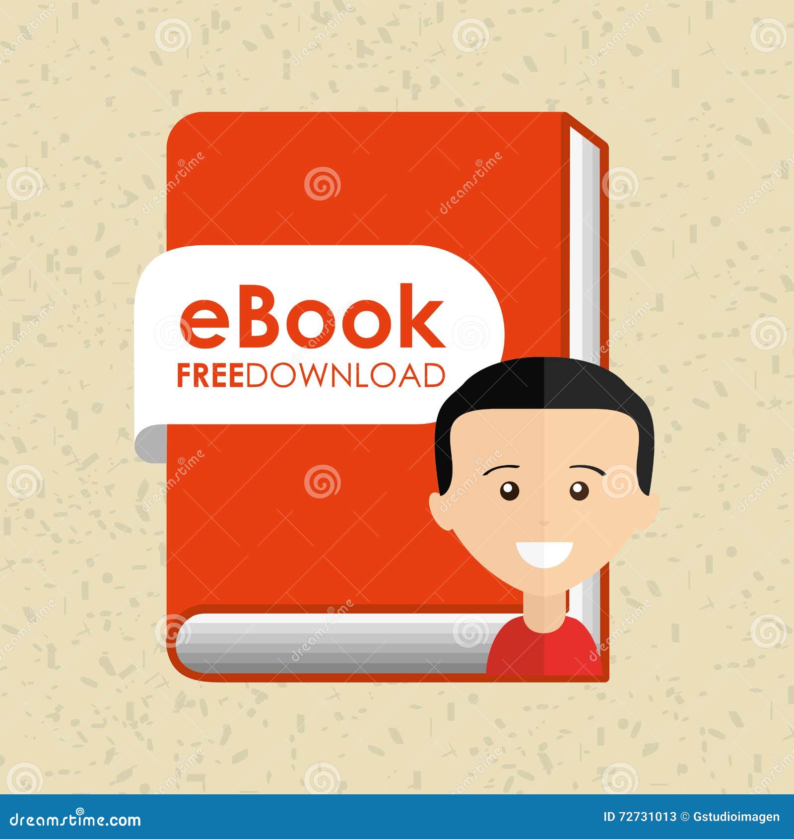 Person Using an Electronic Book Design Stock Illustration