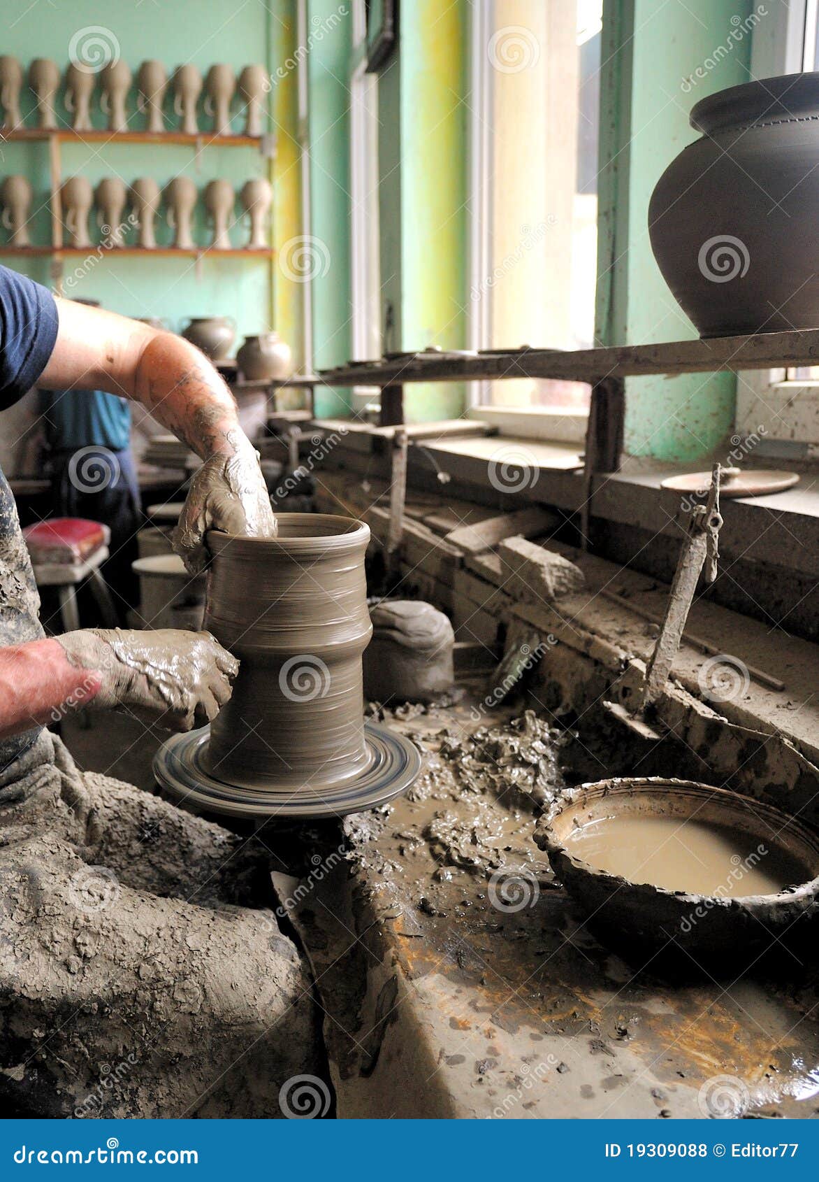 The potter s wheel stock photo. Image of craftsmanship 19309088