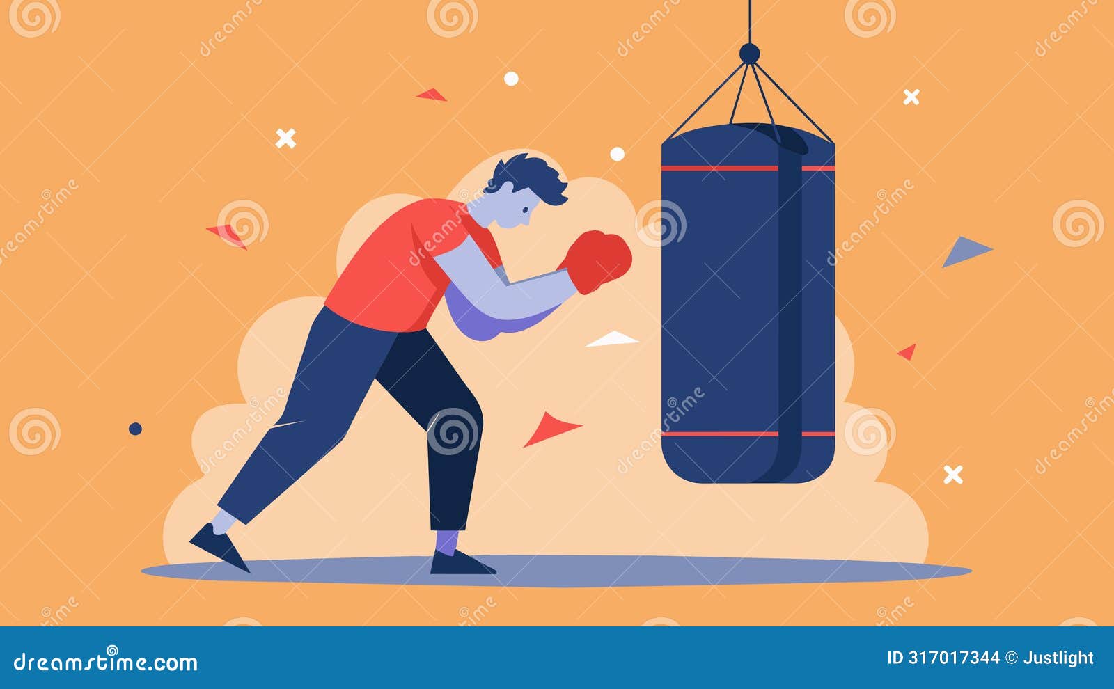 a person using a punching bag to let out pentup emotions and build emotional resilience..  .