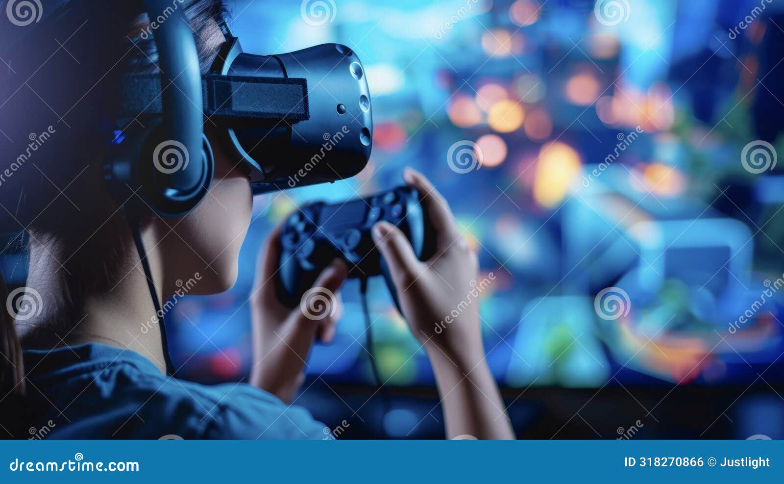 a person using a vr controller to navigate a virtual world and improve handeye coordination and reaction time